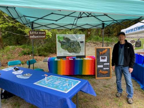 Rick and setup of booth at the River Never Sleeps Festival 2023